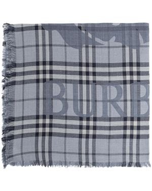 Burberry Scarf With Logo - Grey