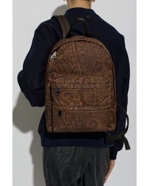 Etro Patterned Backpack - Black