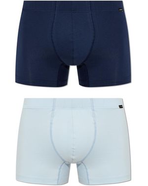 Hanro Two-Pack Of Boxers From The 'Cottone Essentials' Collection - Blue