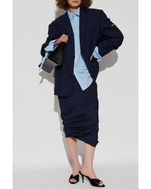 Balenciaga Shirt With Stripe Pattern - Blue