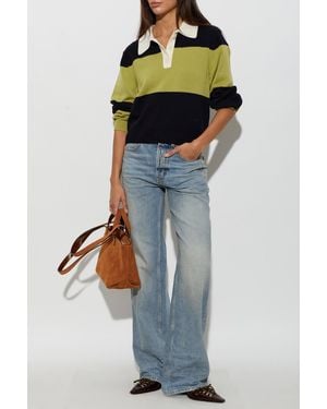A.P.C. Wool Polo Shirt 'Louise' - Green