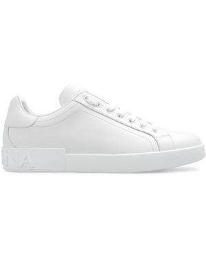Dolce & Gabbana 'Portofino' Leather Trainers - White