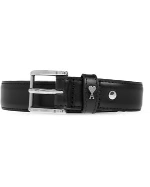 Ami Paris Leather Belt - Black