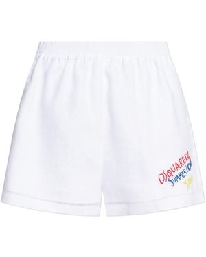DSquared² Linen Shorts Capsule 'Summer Lovers' - White