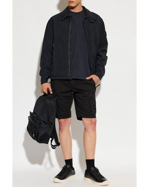 Stone Island Shorts With Logo Patch - Blue