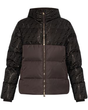 Fendi Down Jacket With Hood - Black