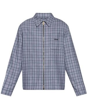 Versace Checked Pattern Shirt - Blue