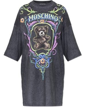 Moschino Dress With Print - Grey
