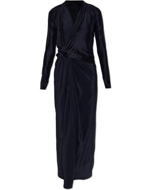 Victoria Beckham Satin Asymmetrical Dress - Blue