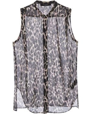 AllSaints 'Wing' Leopard-Printed Shirt - Black