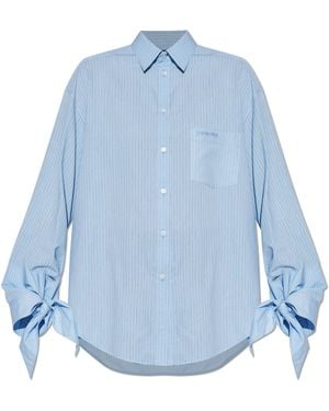 Balenciaga Shirt With Stripe Pattern - Blue