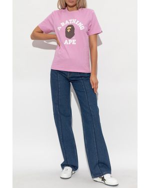 A Bathing Ape T-Shirt With Logo - Pink