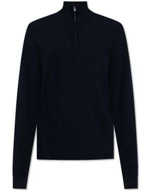 Sease Wool Sweater With A Stand-Up Collar - Blue