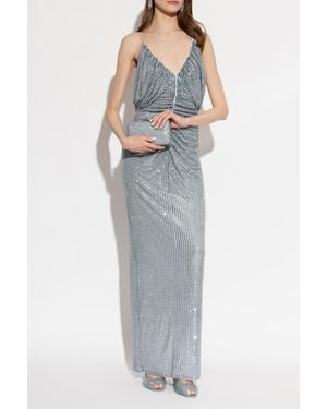 Self-Portrait Dress With Shimmering Sequins - Blue