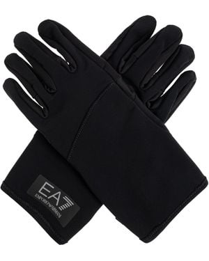 EA7 Gloves With Logo - Black