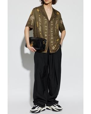 Balmain Wool Wide-Leg Pants - Black