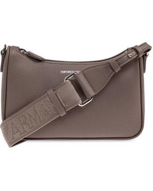 Emporio Armani Shoulder Bag With Logo - Grey