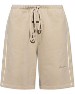 Fear Of God Sweat Shorts With Side Stripes - Natural
