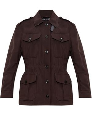 Tom Ford Jacket With Epaulettes - Brown