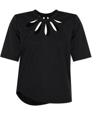 Comme des Garçons Top With Decorative Cut-Outs - Black
