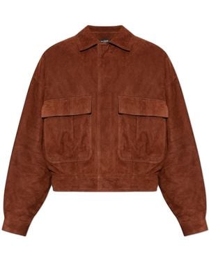Balmain Suede Jacket - Brown