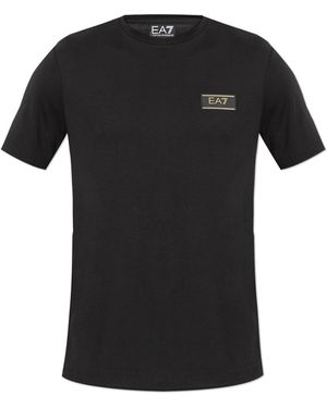 EA7 T-Shirt With Logo Patch - Black