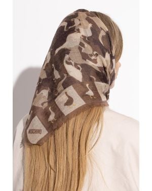 Moschino Cashmere Scarf With Print - Brown