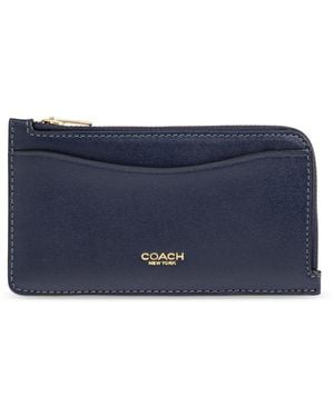 COACH Leather Card Holder - Blue