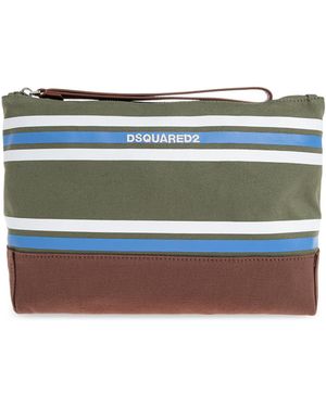 DSquared² Cosmetic Bag With Stripe Pattern - Green