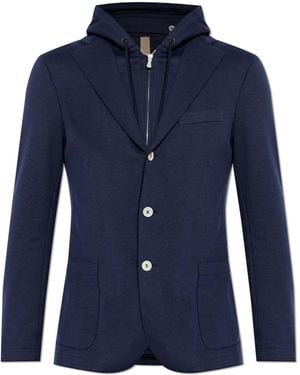Eleventy Jacket With A Detachable Hood - Blue