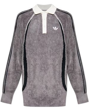 adidas Originals Polo With Embroidered Logo - Grey