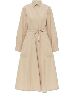 Moncler Dress With A Drawstring Waist - Natural