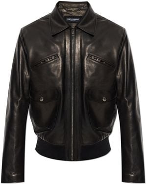 Dolce & Gabbana Leather Jacket - Black