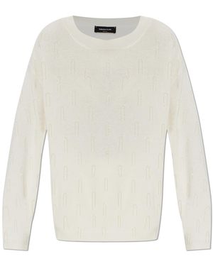 Fabiana Filippi Wool Jumper With Shimmering Fringes - White
