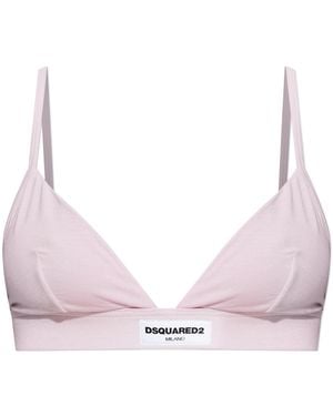 DSquared² Bra With Logo Patch - Pink