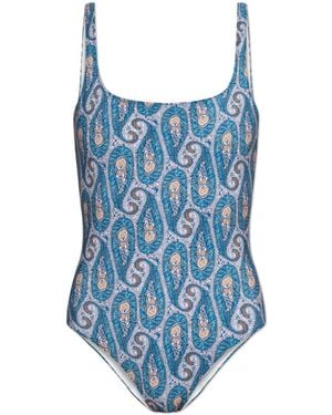Etro One-Piece Swimsuit With Open Back - Blue