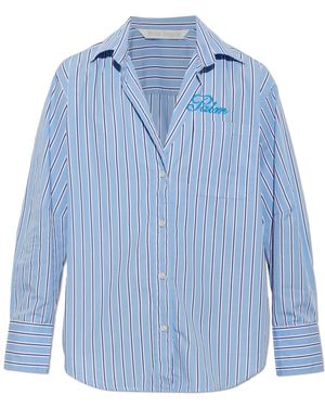 Palm Angels Shirt With A Striped Pattern - Blue