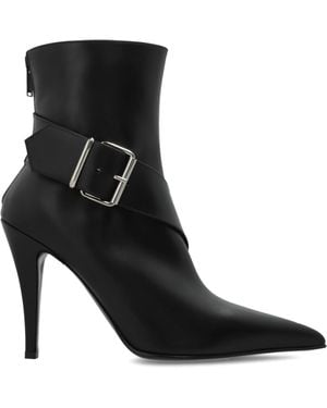 McQueen 'Heron' Heeled Ankle Boots - Black