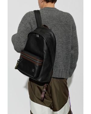 DSquared² Leather Backpack With Logo - Gray