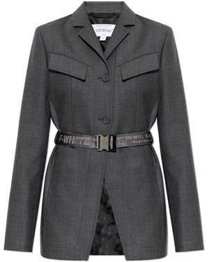 Off-White c/o Virgil Abloh Wool Blazer With Belt - Black