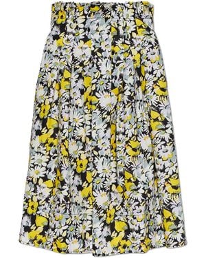 Marni Floral Print Skirt - White