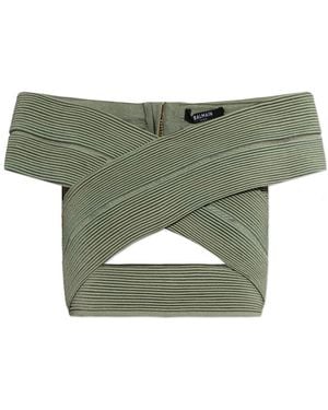 Balmain Short Sleeveless Top - Green
