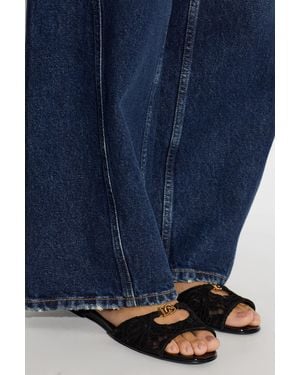 Dolce & Gabbana Lace Mules - Blue