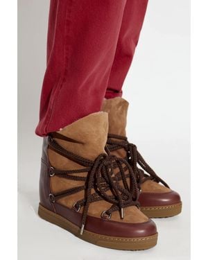 Isabel Marant 'Nowles' Wedge Snow Boots - Red