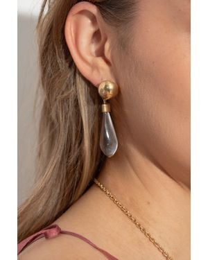 Chloé Brass Earrings - Brown