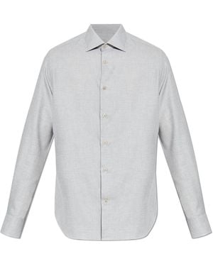 Eleventy Shirt With Cashmere Trim - White