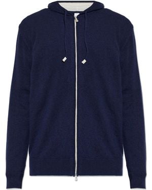 Eleventy Cashmere Cardigan With Hood - Blue