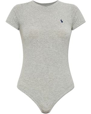 Polo Ralph Lauren Lingerie Bodysuit With Logo - Grey