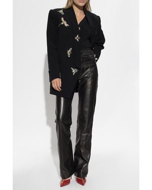 Balmain Blazer With Shimmering Crystals - Black