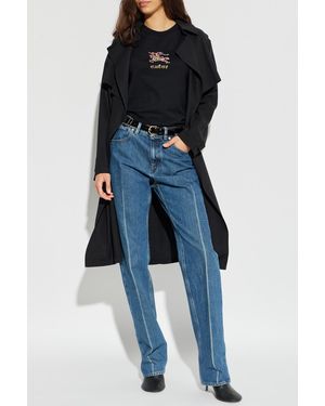 Burberry T-Shirt With Print - Blue